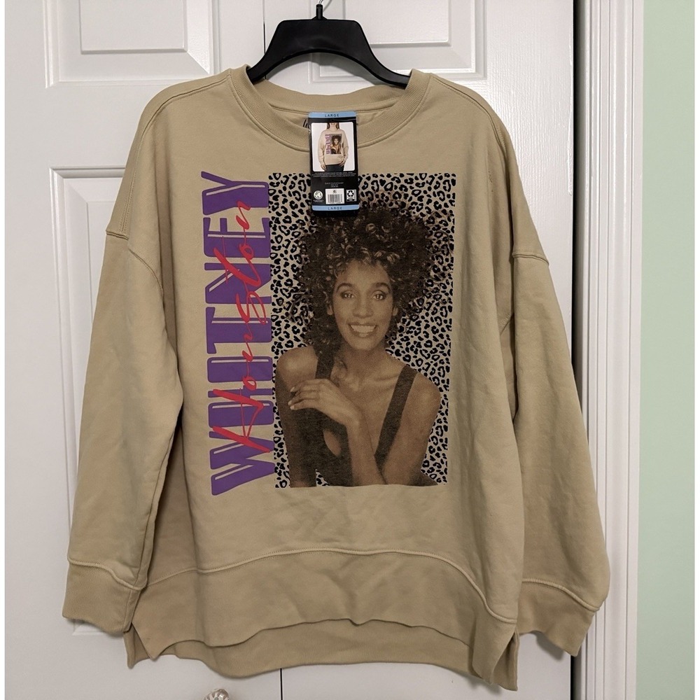 Licensed Ladies Crewneck Sweatshirt Whitney Houston Large